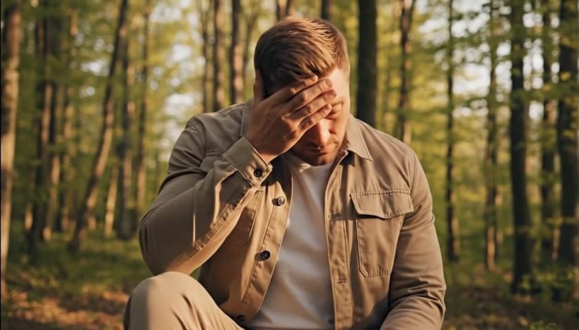 Problem mężczyzny w lesie